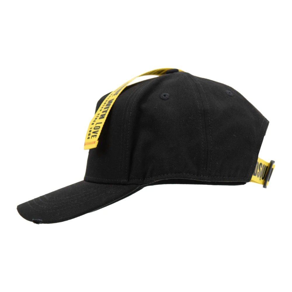 Dsquared2 Gestikte Logo Baseball Cap Fibbia Black Unisex