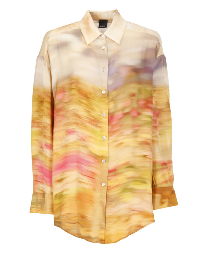 chemise-orange-en-viscose-avec-col