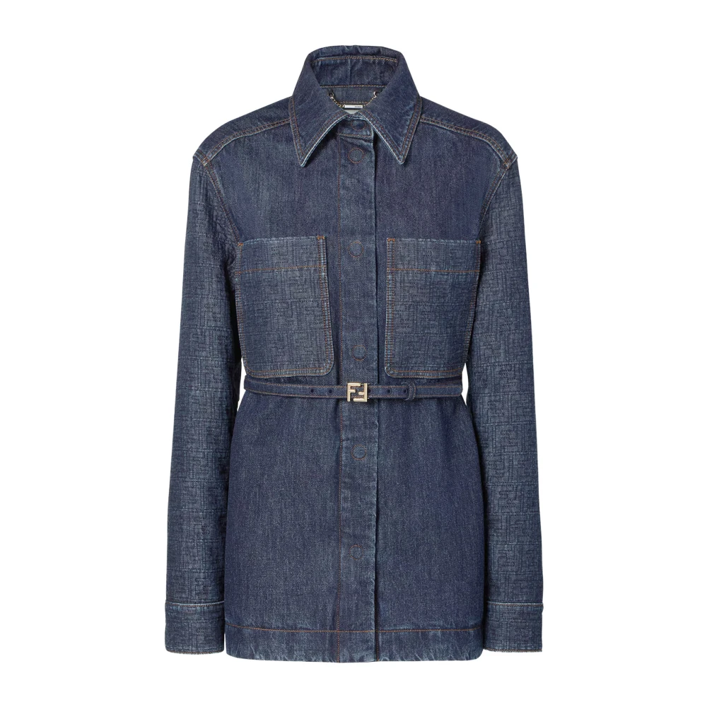 Fendi Women's Blue Go‑To Jacket - Denim Jackets - S - Jackets
