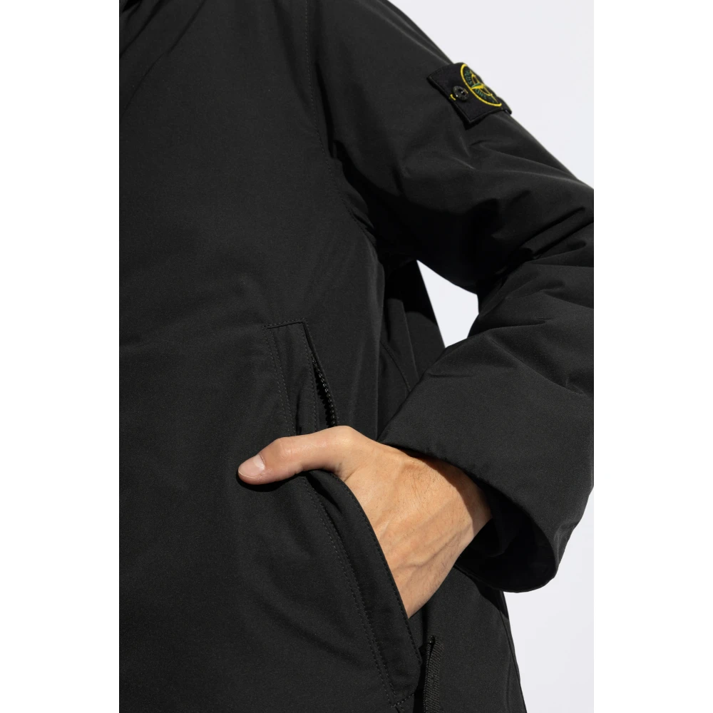 Stone Island Jas met logo Black Heren