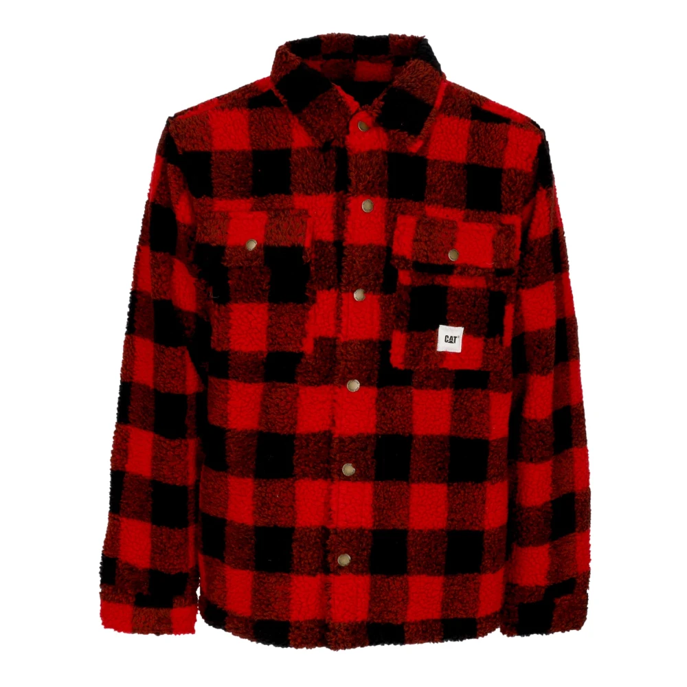 CAT Sherpa Gewatteerd Overshirt Rood Zwart Multicolor Heren