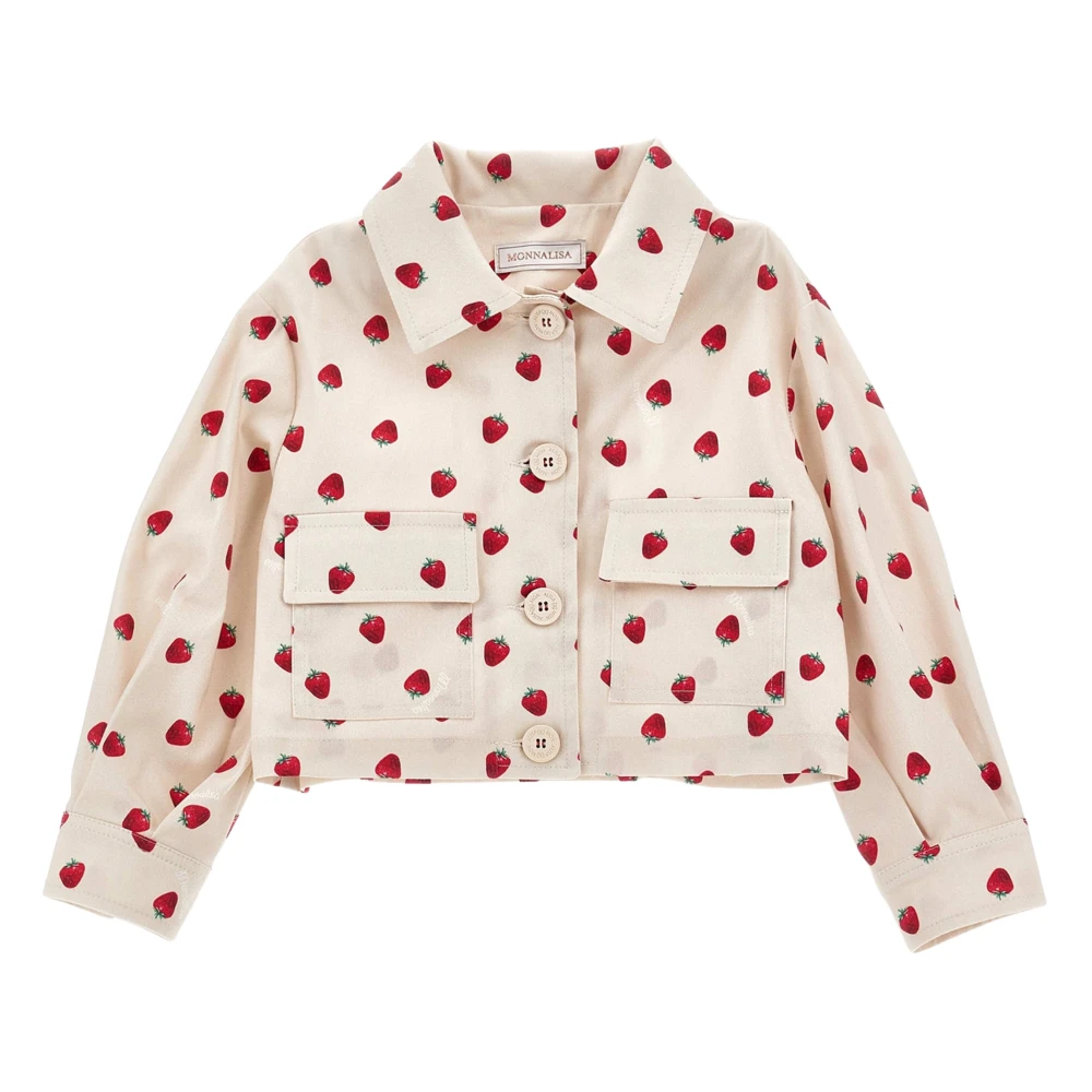 Monnalisa Girls Beige Light Jackets, 4 Y, Gabardine Jacket For