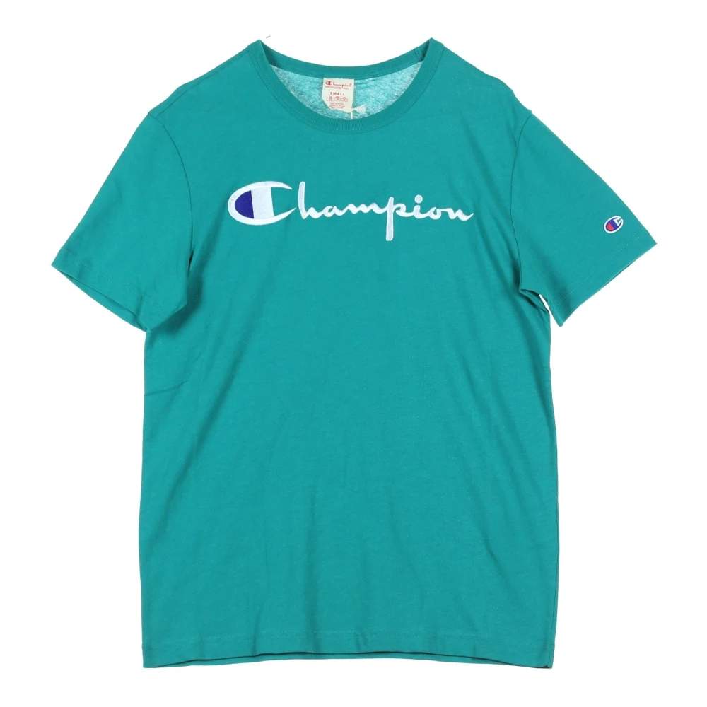 Champion Groene Crewneck Tee voor Mannen Green Heren