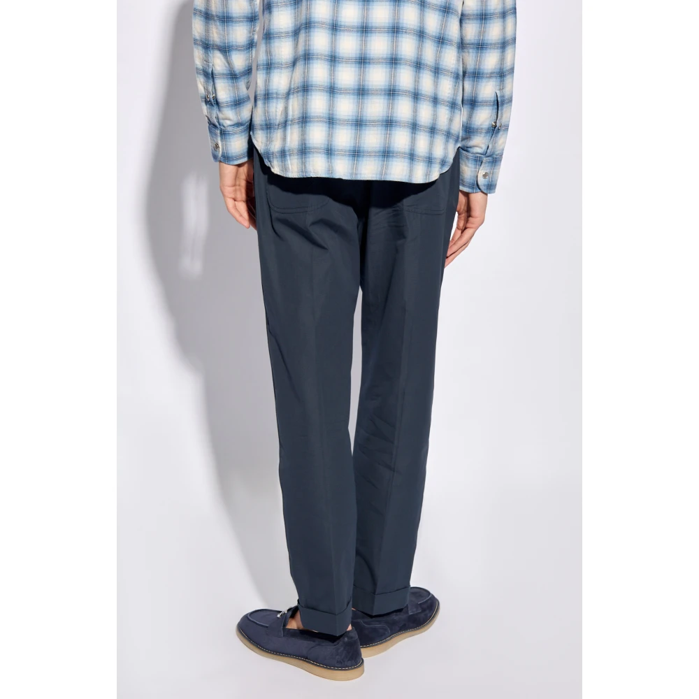 Tom Ford Broek met plooien Blue Heren