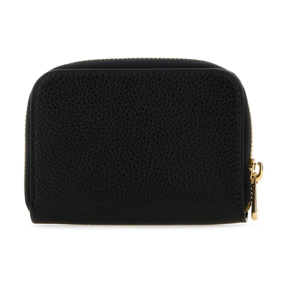 Salvatore Ferragamo Stijlvolle zwarte leren munthoes Black Dames