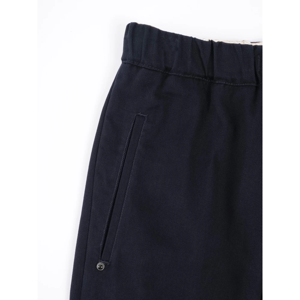 White Sand Navy Twill Broek met Verstelbare Manchetten Blue Heren