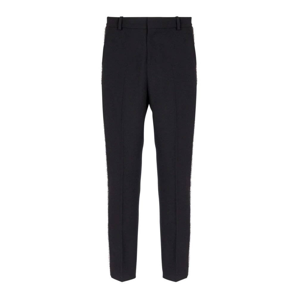 Balmain Geborduurde grain de poudre broek Black Heren