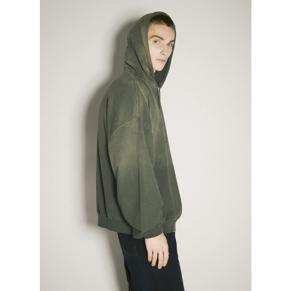 032c Logo Print Bubble Hooded Sweatshirt Green Heren