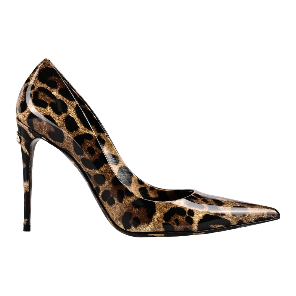 Dolce & Gabbana Women's Brown Leopard Print Leather Decolletes