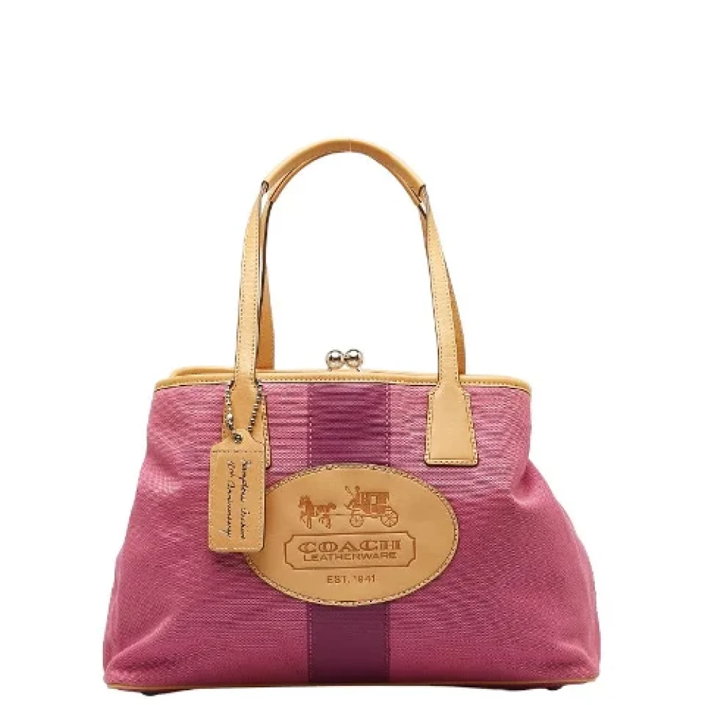 Coach Pre-owned Canvas handbags Pink Dames