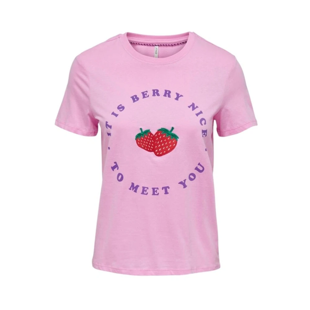 Only Stijlvolle T-Shirt voor Heren Pink Dames