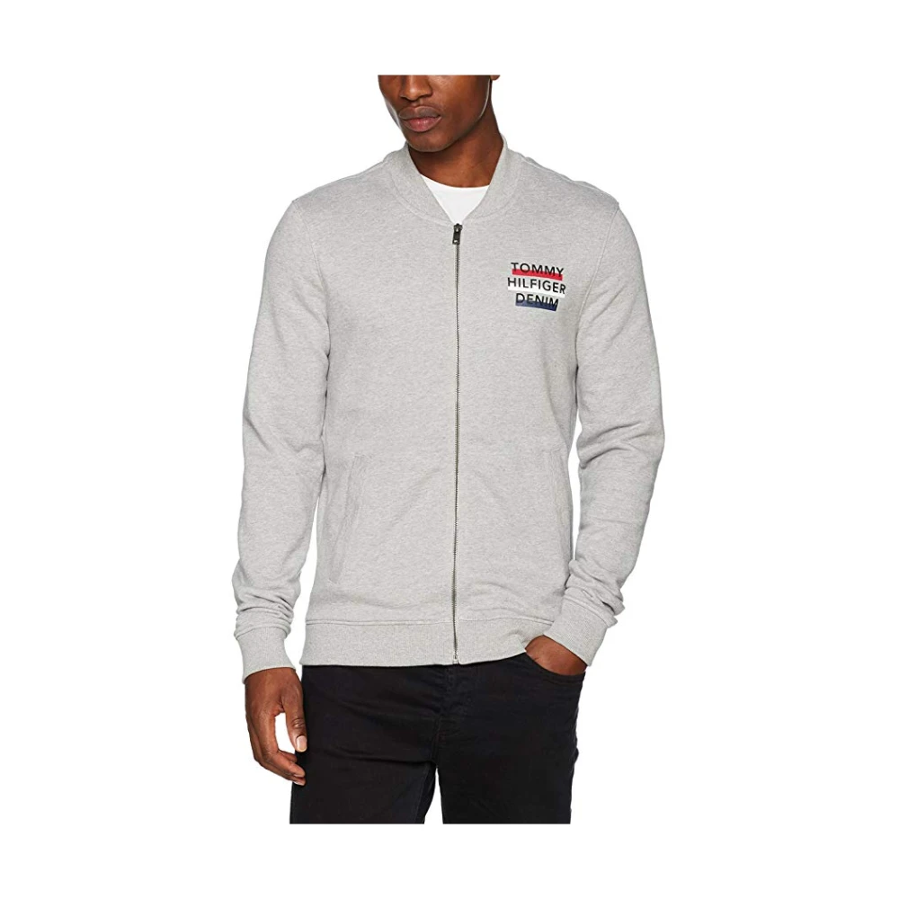 Tommy Hilfiger Zip Sweater Grijs Lifestyle Mannen Katoen Gray Heren
