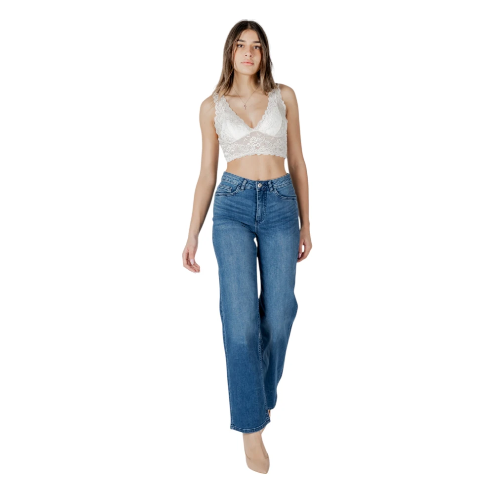 Ichi Wijde Jeans Lente Zomer Collectie Blue Dames