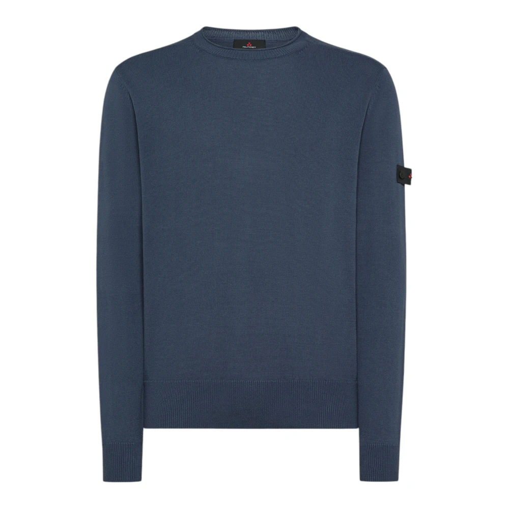 Peuterey Blauwe Crewneck Sweater Caliper 01 Blue Heren