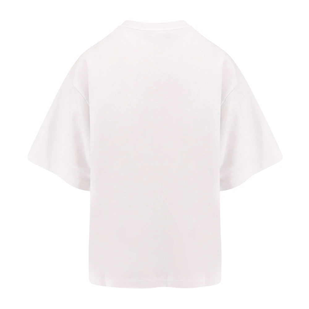 Dolce & Gabbana Monogram Rib-Coté T-Shirt Logo Print White Dames