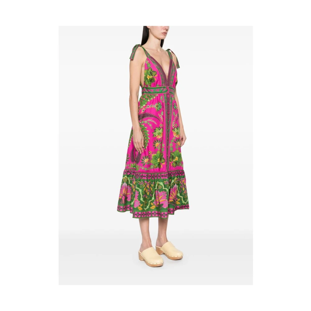 Farm Rio Fuchsia Roze Verstelbare Schouderband Jurk Multicolor Dames