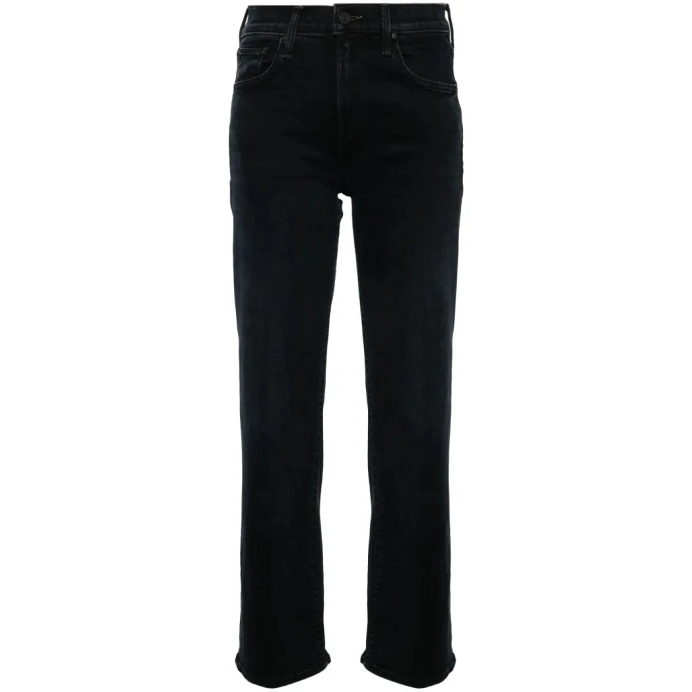 Mother Midnight Blue Zip Enkel Jeans Black Dames