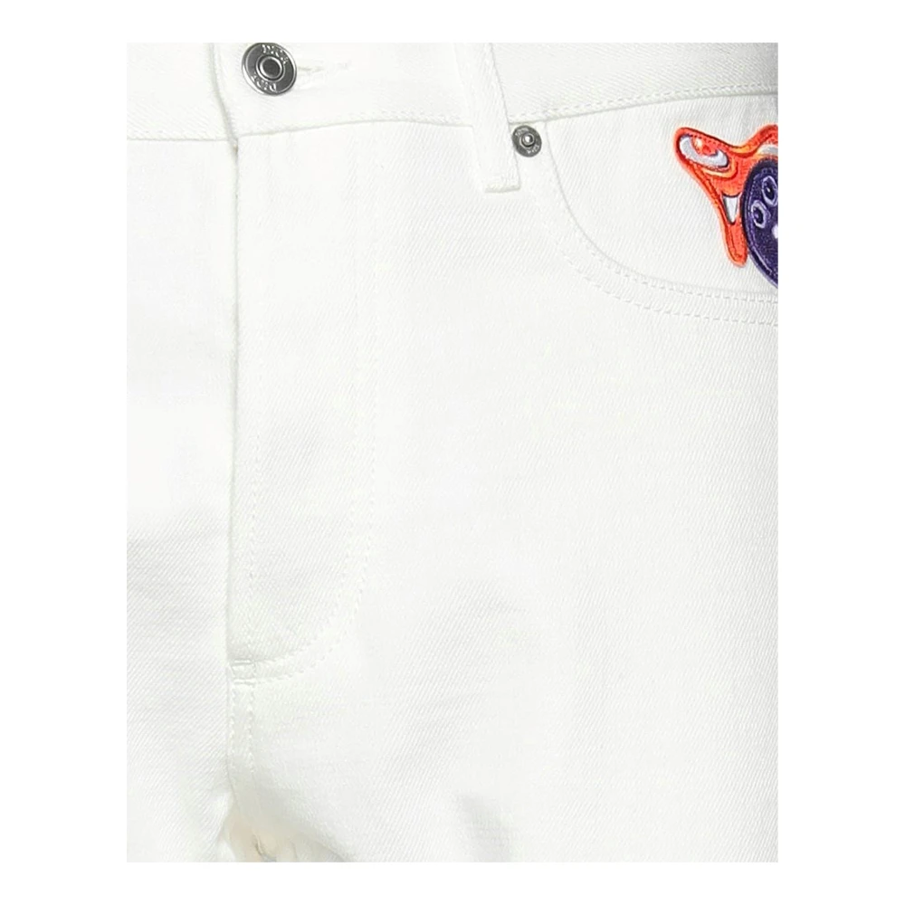 Dior Stijlvolle Patches Jeans Upgrade Collectie White Heren