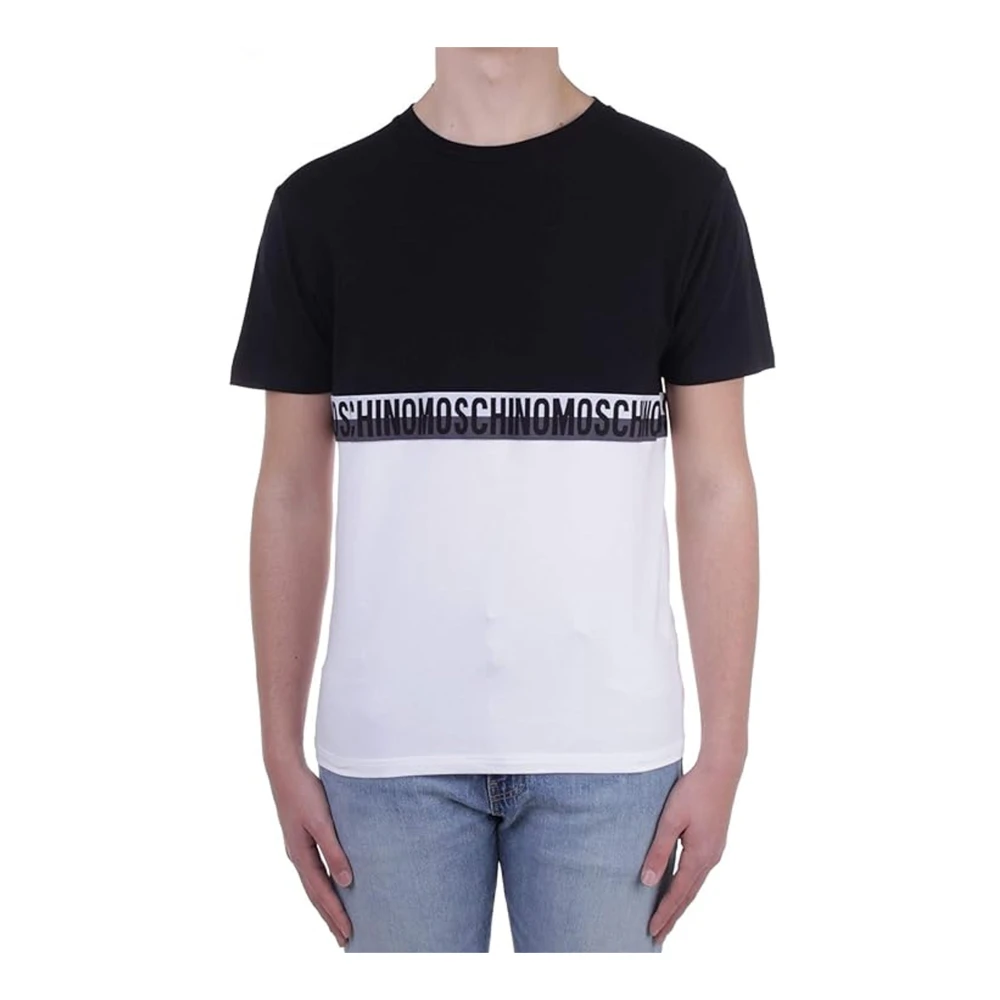 Moschino Logo Katoenen T-Shirt voor Heren Black Heren