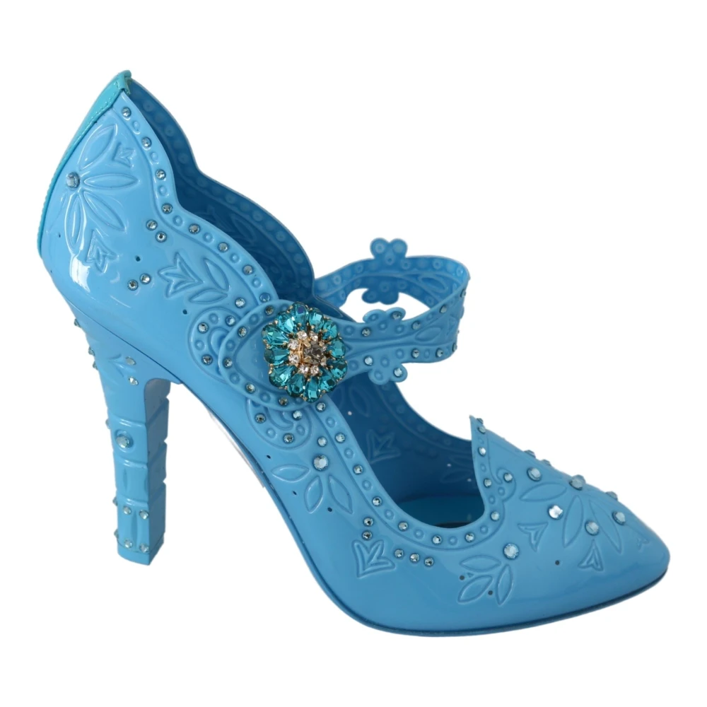 Dolce & Gabbana Women's Blue Pumps,, Crystal Cinderella Pumps Multicolor Size 7 Uk