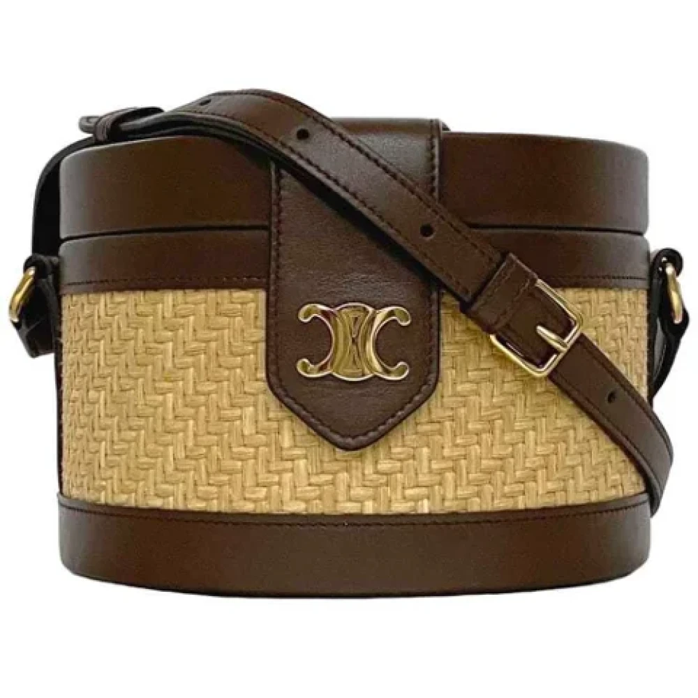 Celine Vintage Pre-owned Leather shoulder-bags Beige Dames