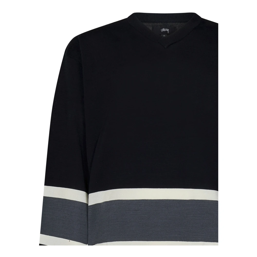 Stüssy Zwarte Gebreide Hockeytrui Aw24 Black Heren