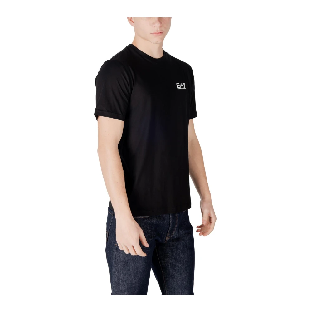 Emporio Armani EA7 Zwarte Katoenen Ronde Hals T-Shirt Black Heren