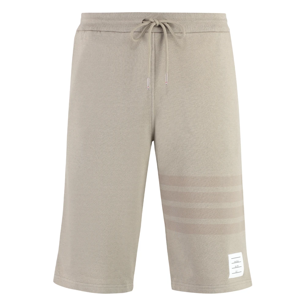 Thom Browne Gestreepte katoenen shorts Beige Heren