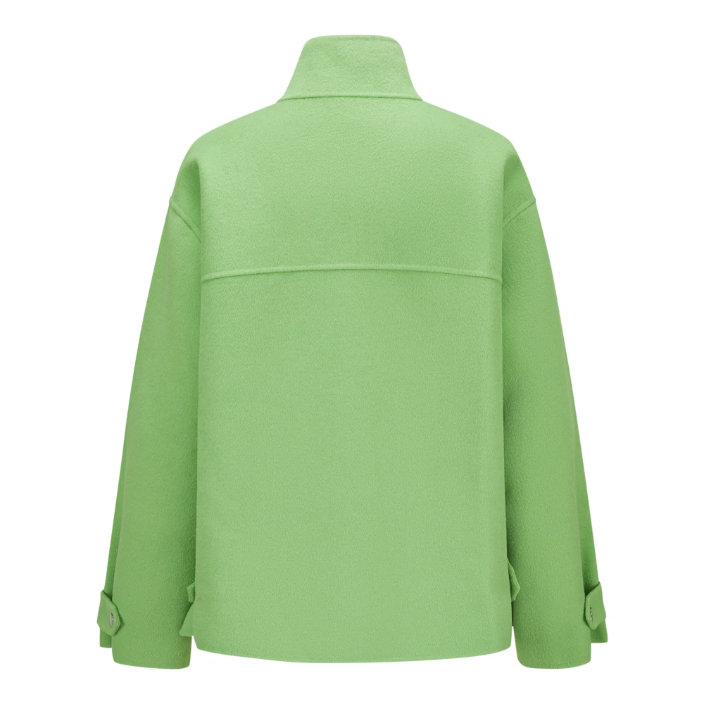 Milestone Doubleface Casual Jack met Opstaande Kraag Green Dames
