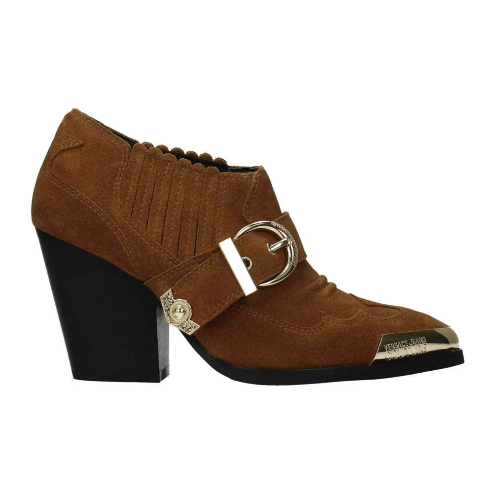 Versace Jeans Couture Suede Ankle Boots - Female - Cowboy & Biker Boots - Brown - 6 Uk - Shoes