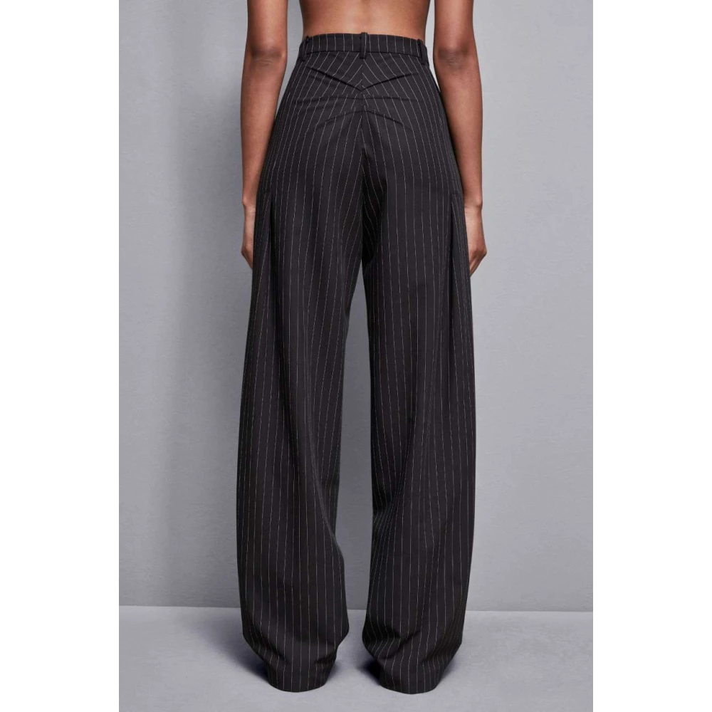 PATRIZIA PEPE Zwarte Straight Fit Broek Brown Dames