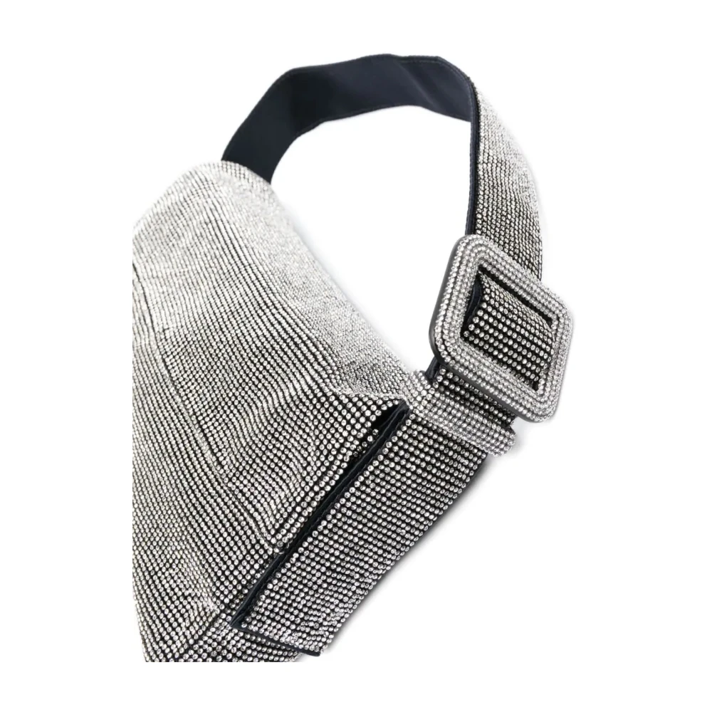Benedetta Bruzziches Metallic Crystal Mesh Schoudertas Black Dames