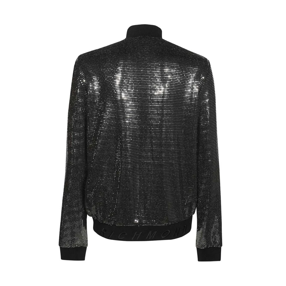 John Richmond Rhinestone Bomber Jacket Black Dames