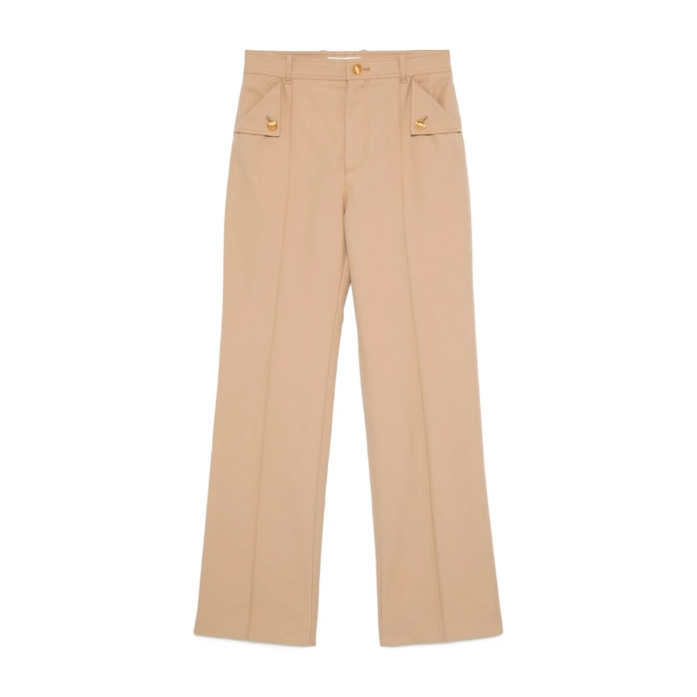 Chloé Camel Straight Leg Broek Brown Dames