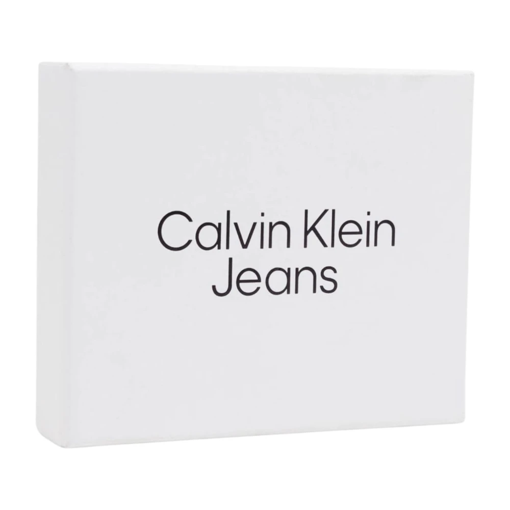 Calvin Klein Jeans Zwarte Leren Effen Herenportemonnee Black Heren