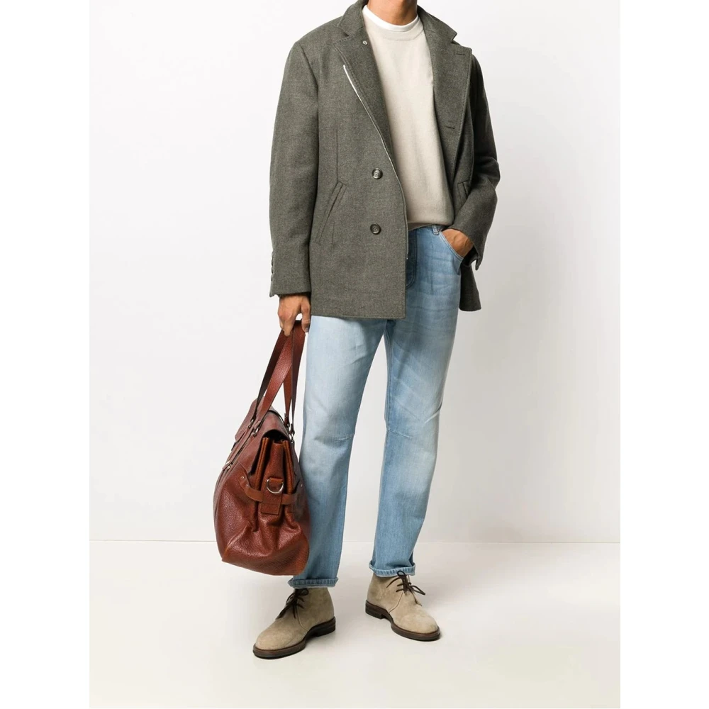 BRUNELLO CUCINELLI Luxe ronde hals trui knitwear Beige Heren