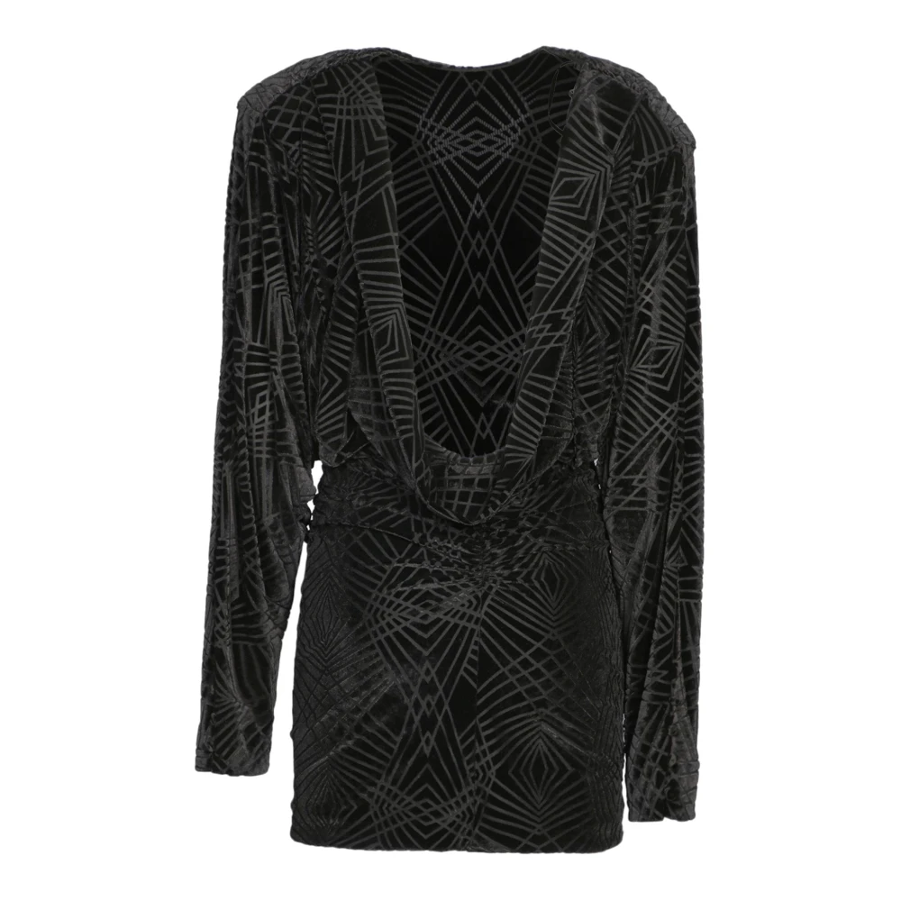 pinko Zwarte Devoré Jersey Mini Jurk Black Dames