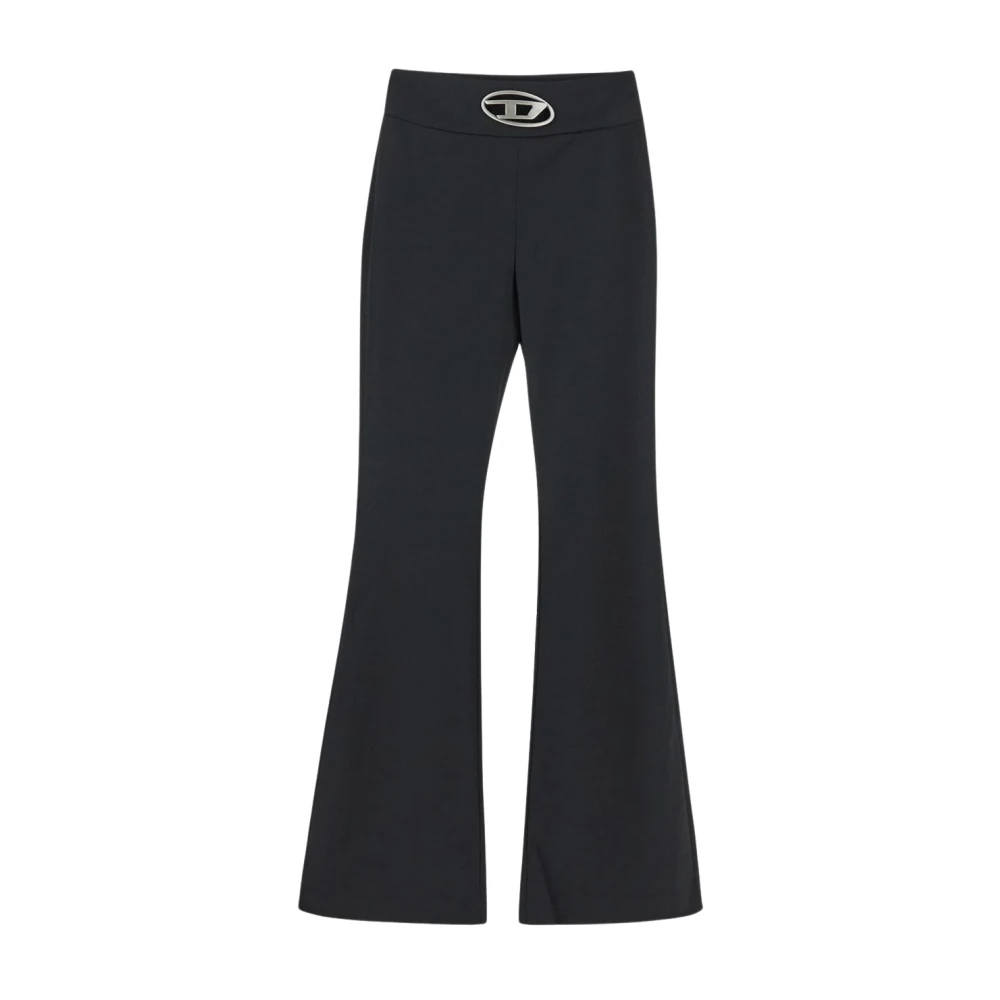 Diesel Polyester broek met logoprint Black Dames