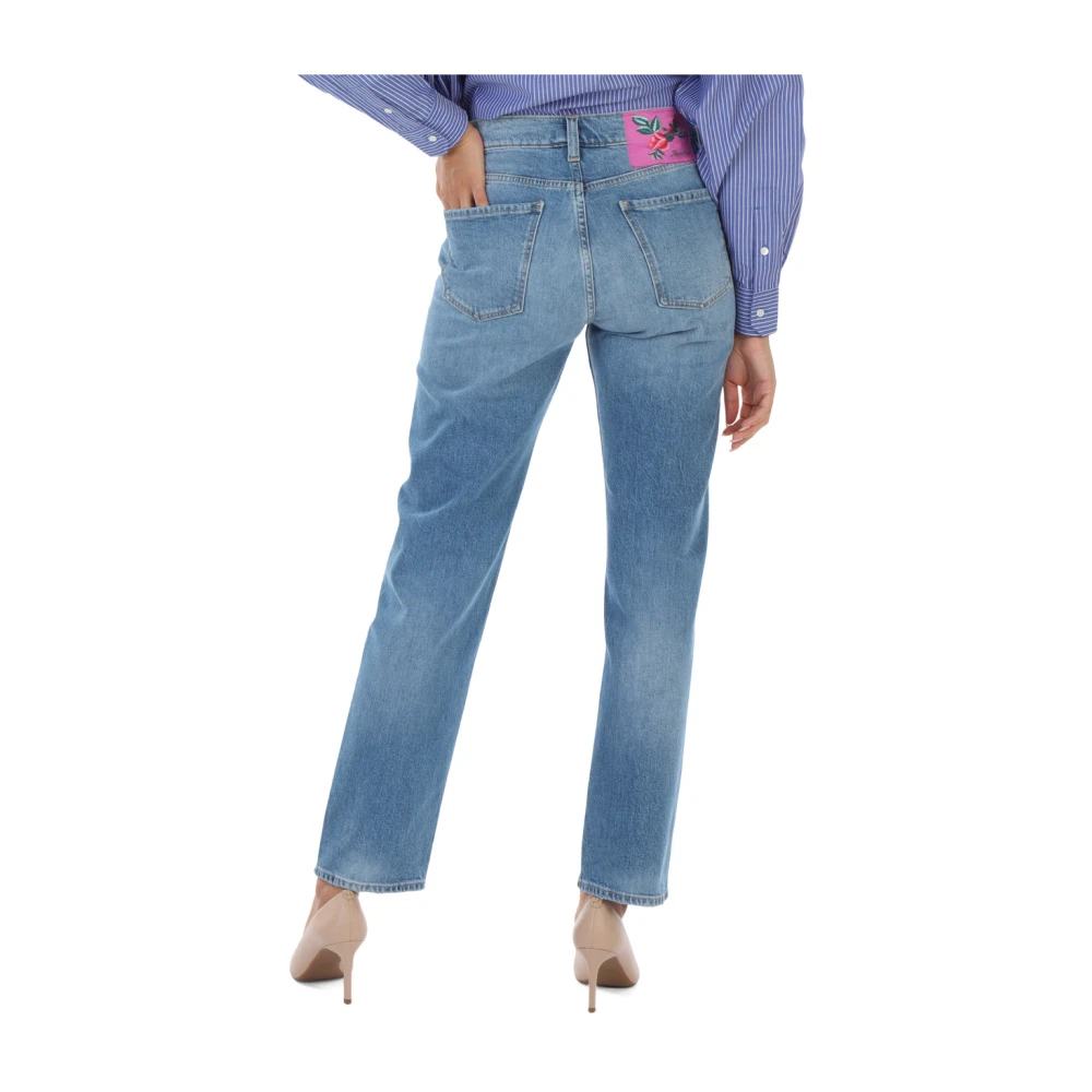 Replay Straight High Rise Fit Jeans Blue Dames