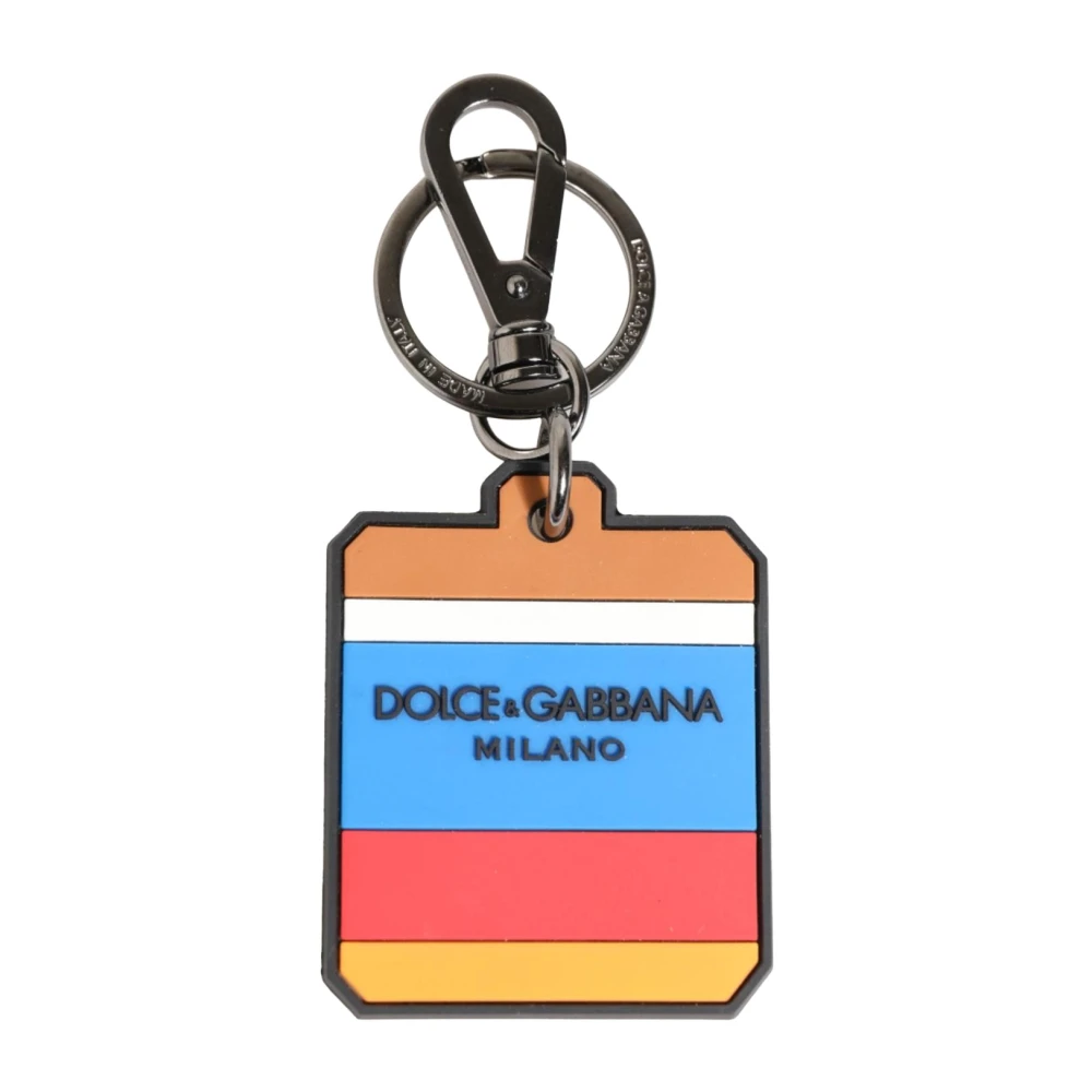 Dolce & Gabbana Men's Multicolor Rubber Logo Keychain Keyring
