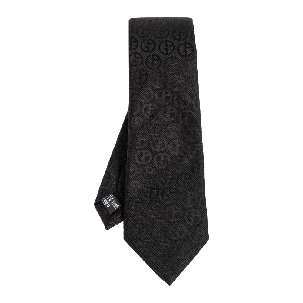 Giorgio Armani Mannelijk Zwart Accessoires Heren, One Size, Zijden Das