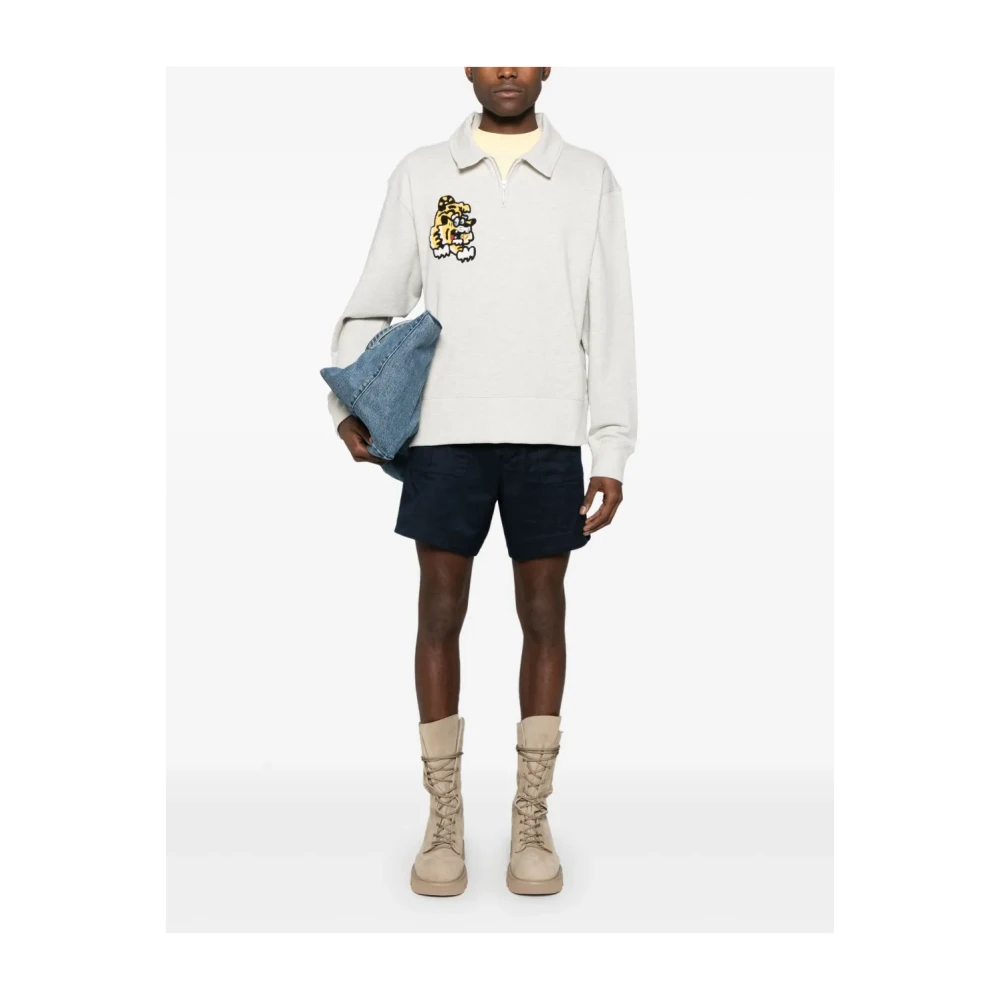 Kenzo Grijze Sweater met 'Verdy Market' Borduurwerk Gray Heren