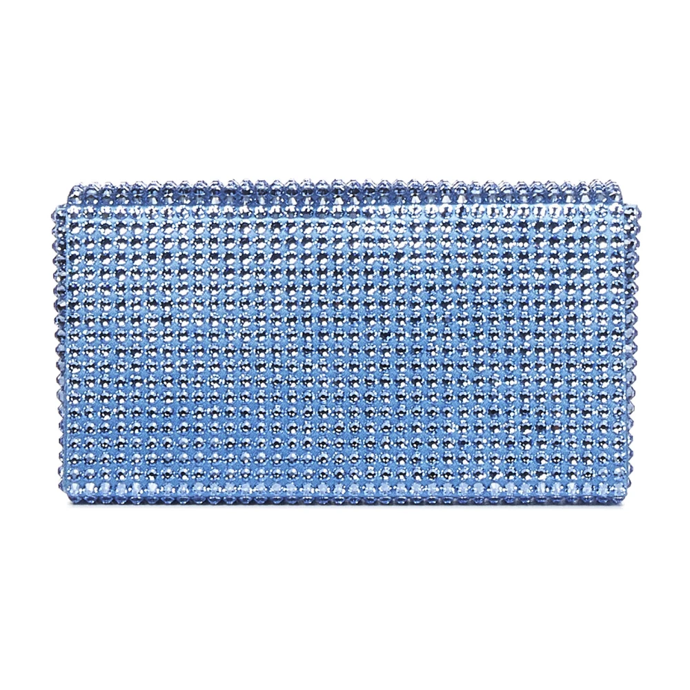 Amina Muaddi Superamini Paloma Clutch Blue Dames