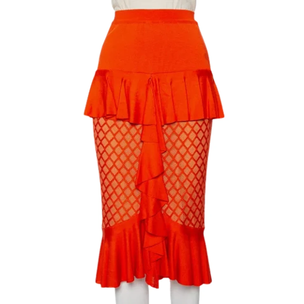 Balmain Pre-owned Knit bottoms Orange Dames