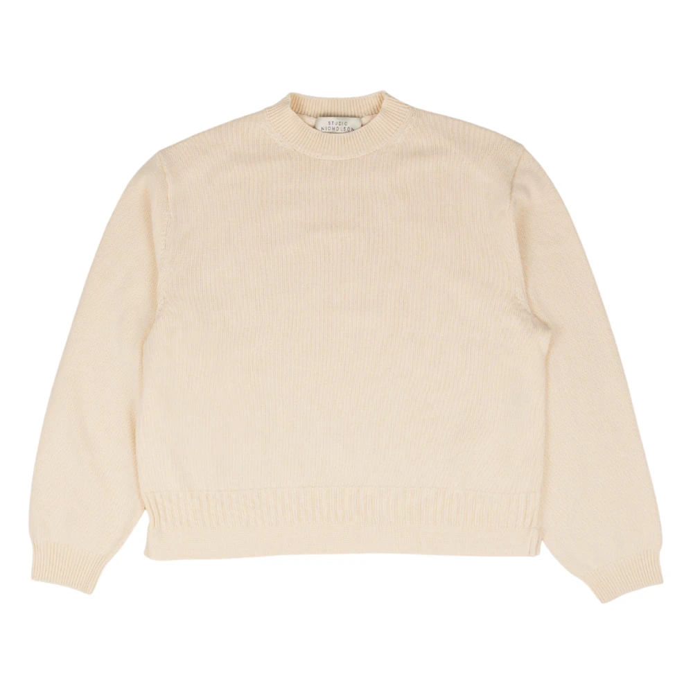 Studio Nicholson Rib Gebreide Trui in Off-White Beige Dames