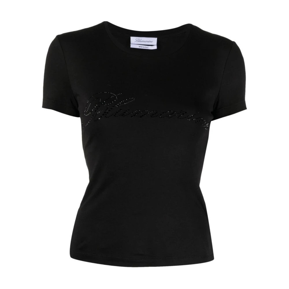 Blumarine Logo-versierd katoenen T-shirt Black Dames