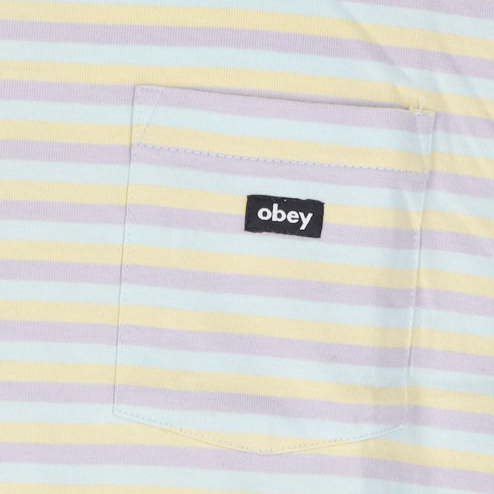 Obey Gestreepte Zak Tee Pure Water T-Shirt Multicolor Heren