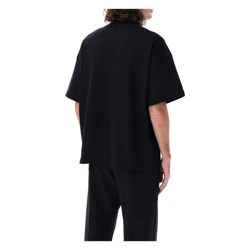 Jil Sander Zwart Logo T-Shirt Oversized Pasvorm Black Heren