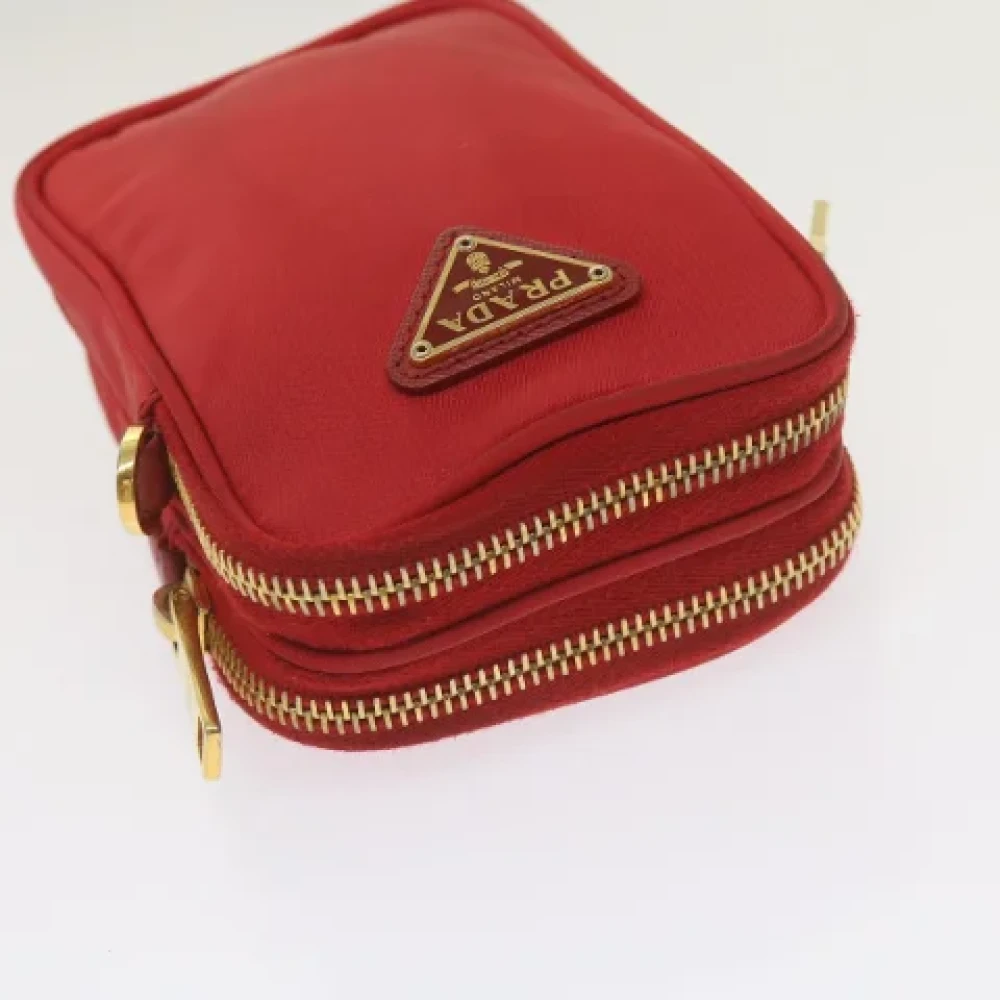 Prada Vintage Pre-owned Nylon pouches Red Dames