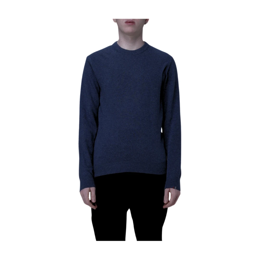 PAUL & SHARK Blauw Melange Wol Ronde Hals Sweater Blue Heren
